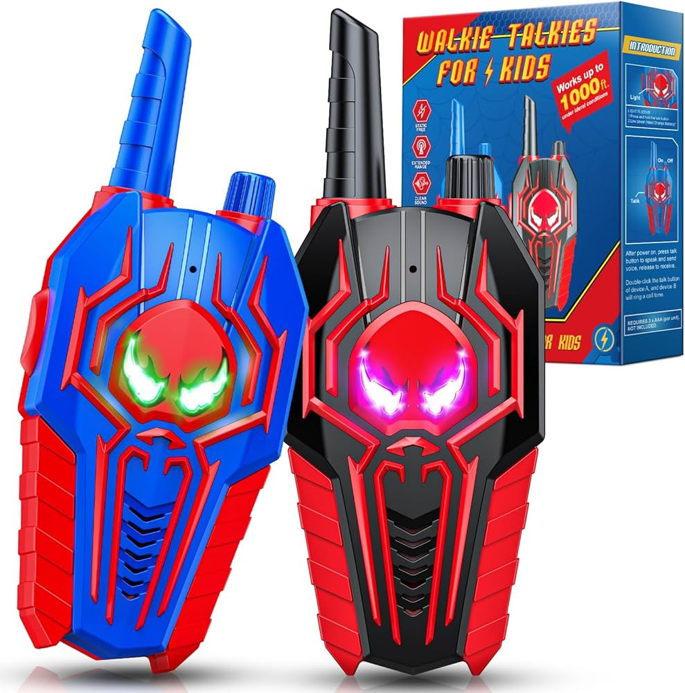 Spider Walkie Talkies for Kids Ages 3-8: Kid Toys Gifts for 3 4 5 6 7 8 9 10 Year Old Boys 2 Pack... | Amazon (US)