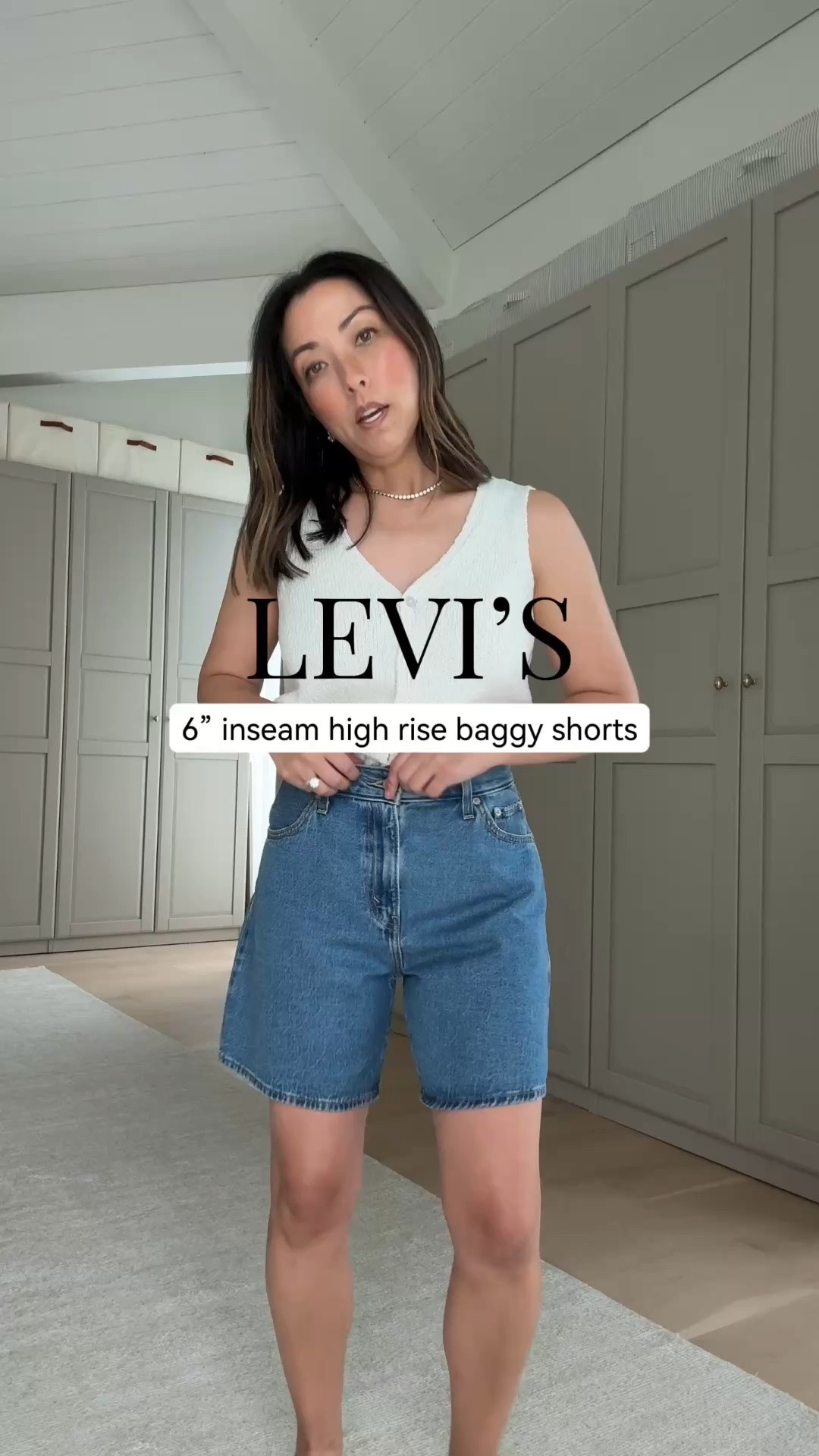 This is a great longer denim short option - 6” inseam, flattering, and so soft. Sized up to 26 in the shorts and wearing a small in the vest.

#LTKmomlife #LTKPetite