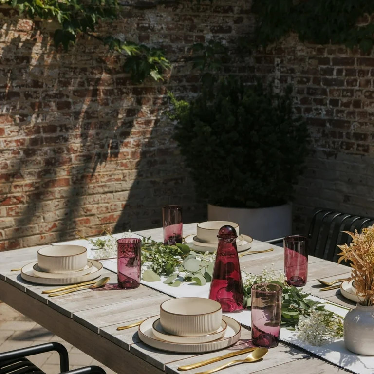 Thyme & Table 20 fl oz Magenta Sphere Drinking Glasses, Set of 4 | Walmart (US)