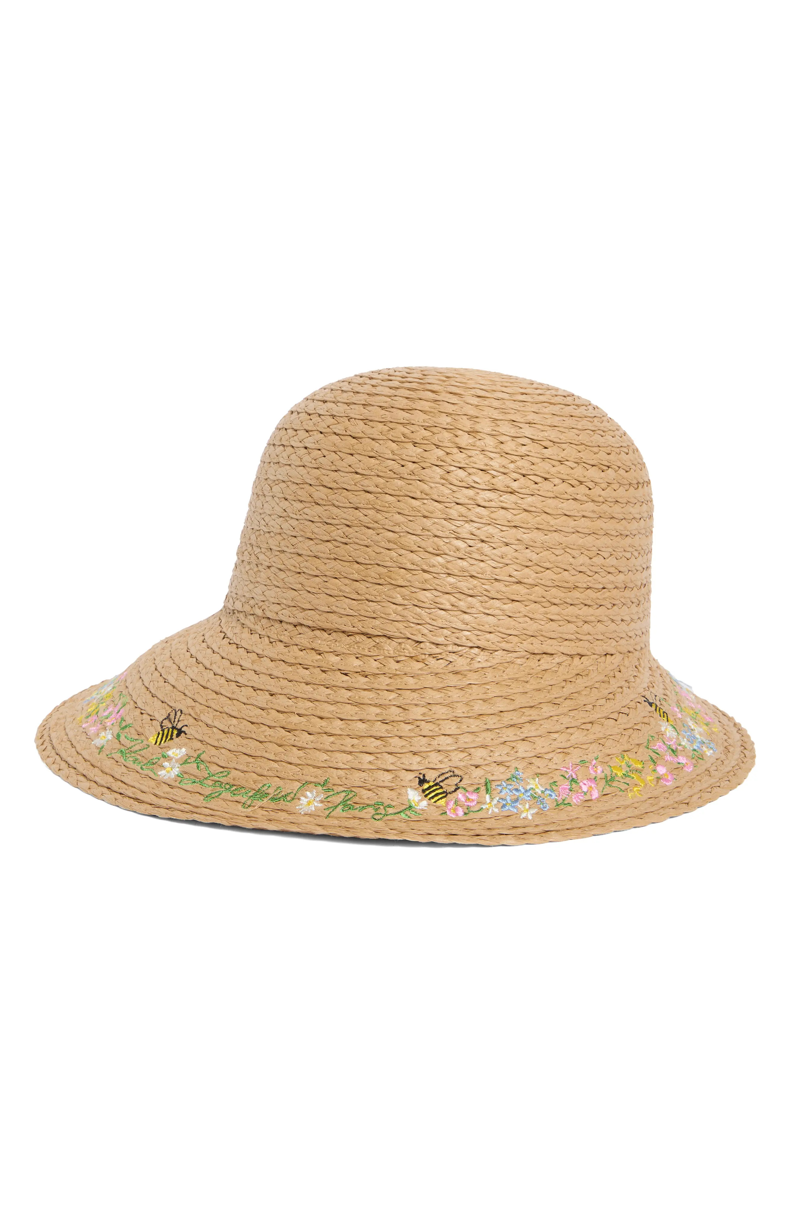 Garden Reader Embroidered Straw Hat (Women) | Nordstromrack | Nordstrom Rack