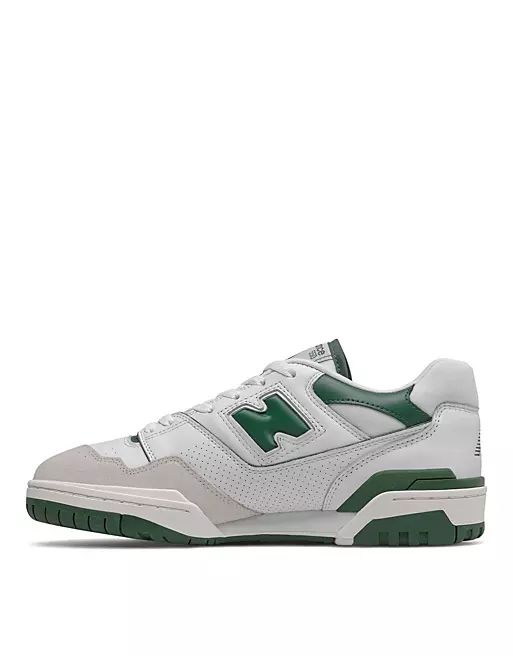 New Balance 550 trainers in white & green | ASOS (Global)