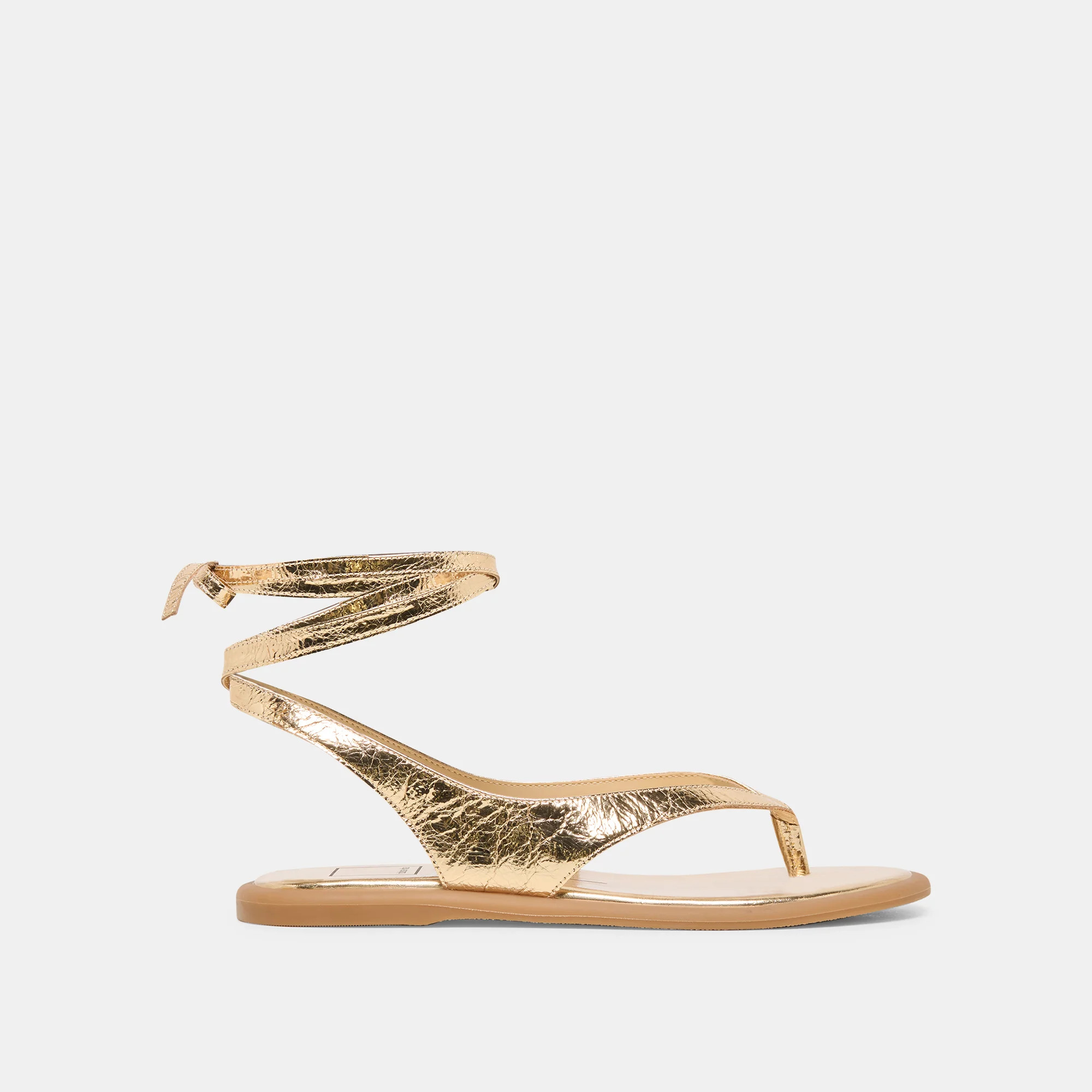 Jayden Sandals Gold Distressed Leather | DolceVita.com