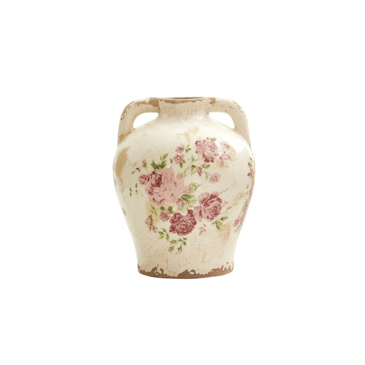 Escarleth 8\u201d Tuscan Ceramic Floral Print Table Vase | Wayfair North America