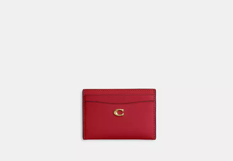 Coach Essential Card Case - Women's Wallets - Brass/poppy | Coach (US)