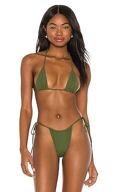 VDM Blair Reversible Bikini Top in Khaki from Revolve.com | Revolve Clothing (Global)