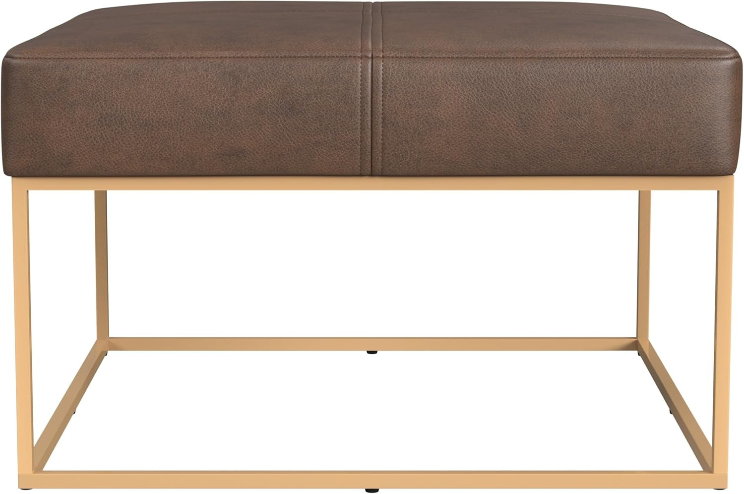 Homepop Decorative Large Square Gold Metal Ottoman | Ottoman Stool for Living Room & Bedroom | De... | Amazon (US)