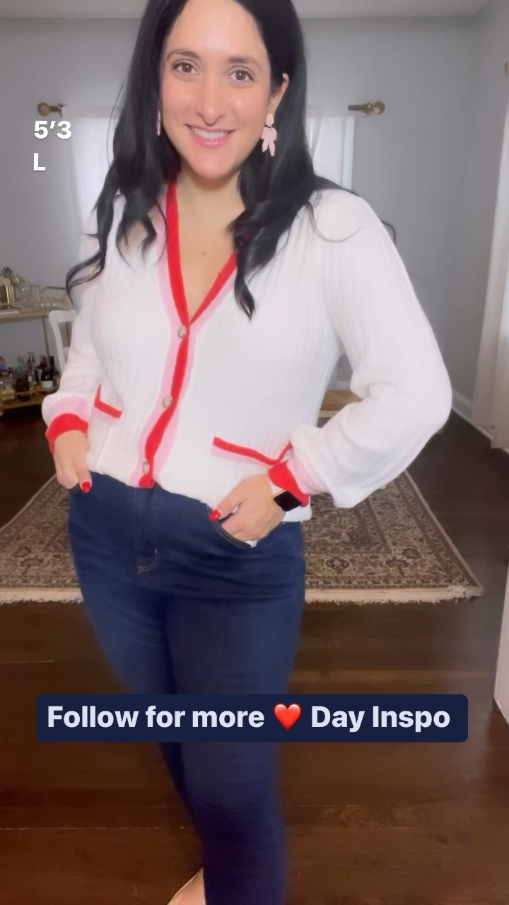 Sharing 14 days of Valentine’s Day inspired looks starting today! A simple cardigan with some pink and red details is a great, and subtle way to celebrate ❤️ Day! ✨


#LTKSeasonal #LTKunder100 #LTKstyletip