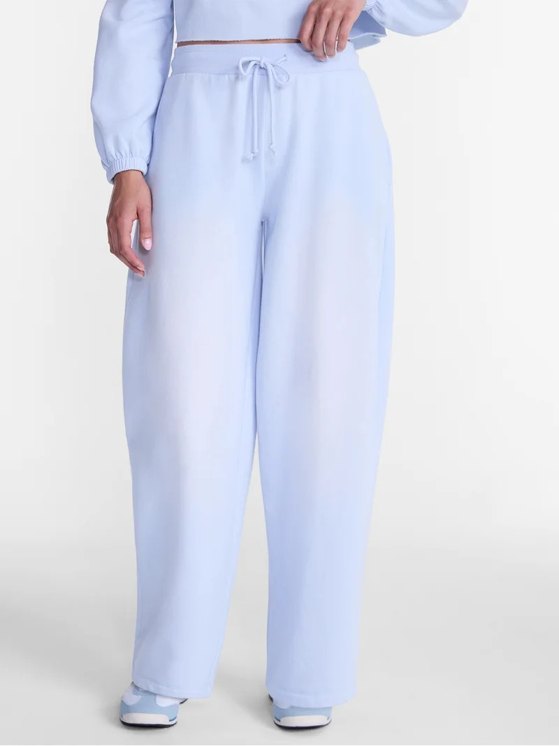 No Boundaries Mineral Wash Fleece Barrel Leg Pants, 29'' Inseam, Women's XXS-XXL | Walmart (US)