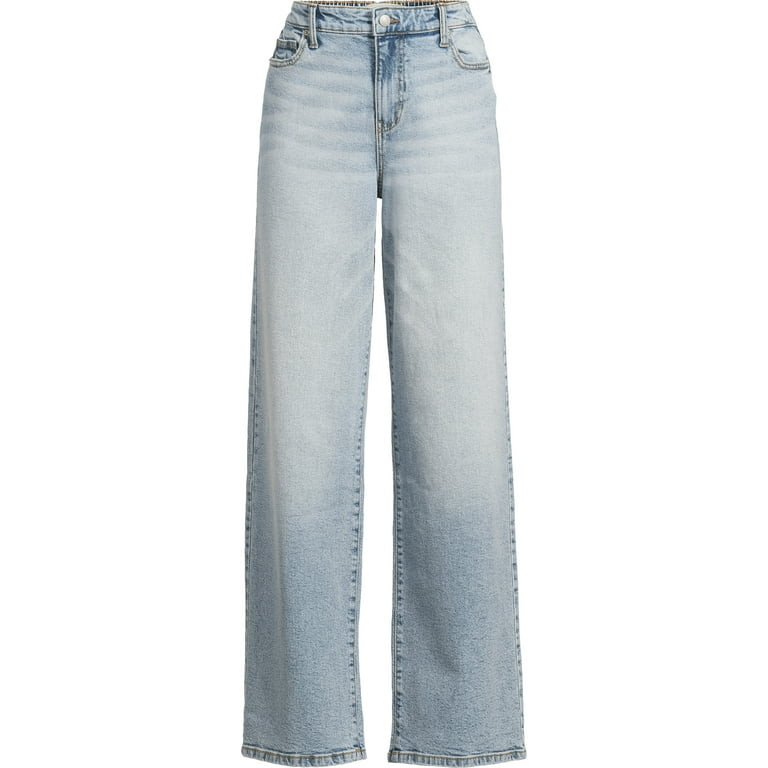 No Boundaries High Rise Baggy Wide Leg Jeans, 32" Inseam, Women's | Walmart (US)
