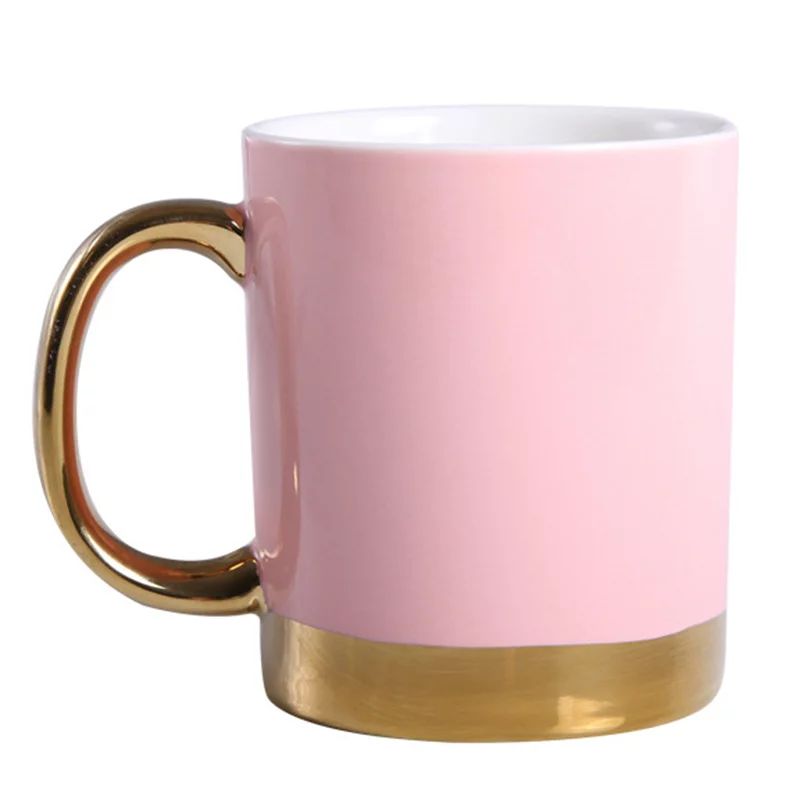 Mug Ceramic Cup Northern Europe Simple Coffee Cup Lovers Cup with Handle Gold Handle Mug Pink | Walmart (US)