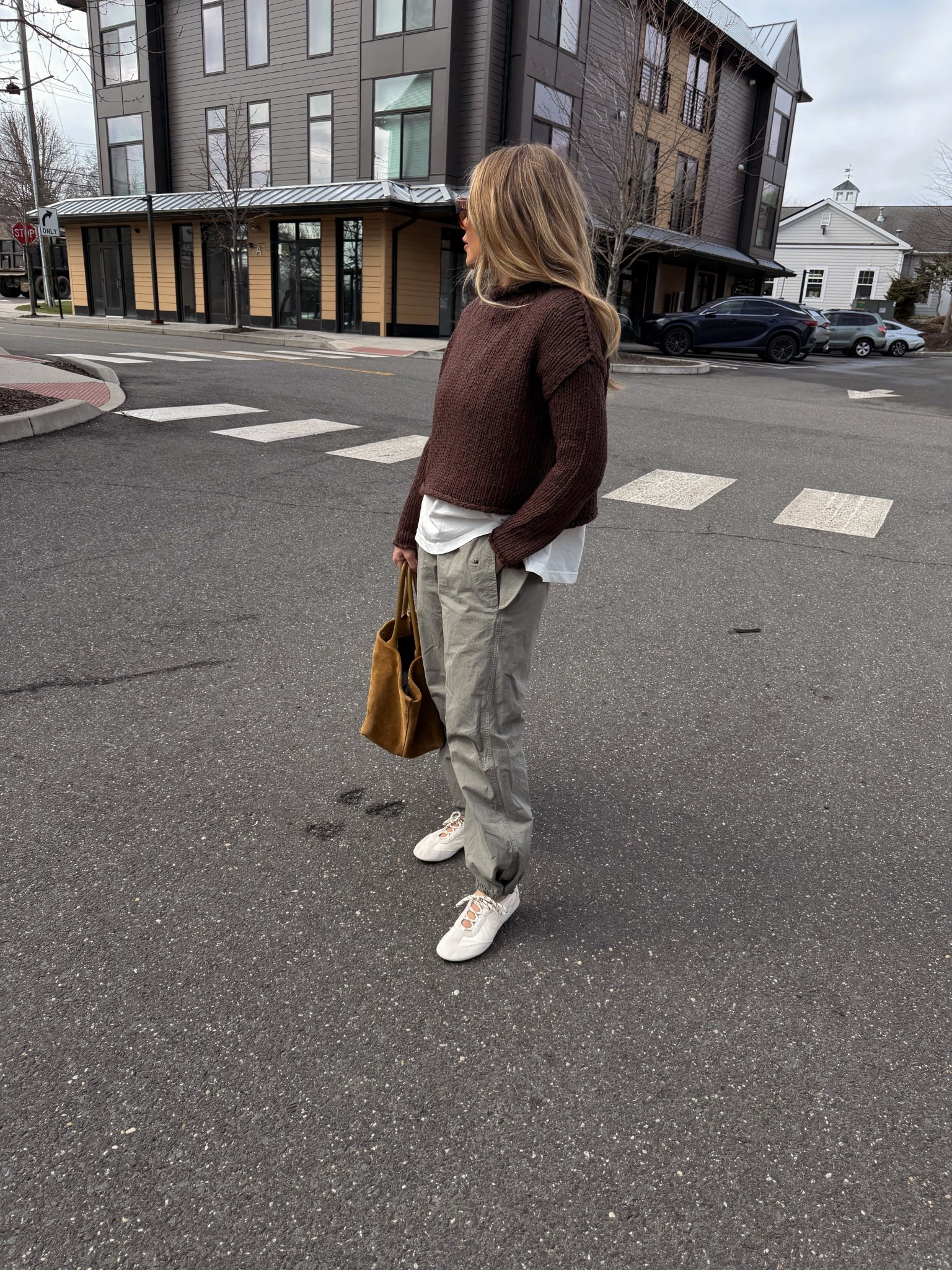 Soccer mom Saturday 
*Pants are old by the brand the tile club 

Sweater small 
Tee Xs 
Shoes tts 