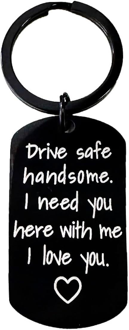 ChunRun Valentines Day Gifts - Drive Safe Keychain for Boyfriend - Birthday I Love You Gifts for ... | Amazon (US)