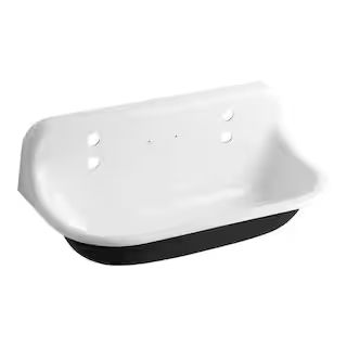 Brockway 36 in. Cast Iron Wall Mount Utility, Service, Laundry Sink in White | The Home Depot