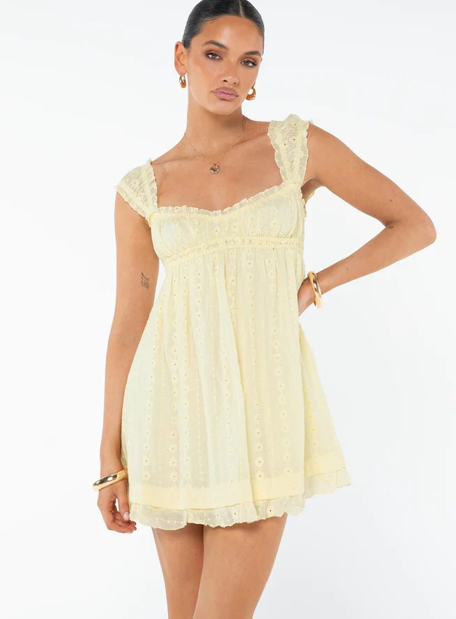 Carlita Mini Dress Yellow | Princess Polly US