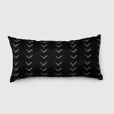 Oversize Lumbar Vee Stripe Outdoor Pillow Black - Opalhouse™ | Target