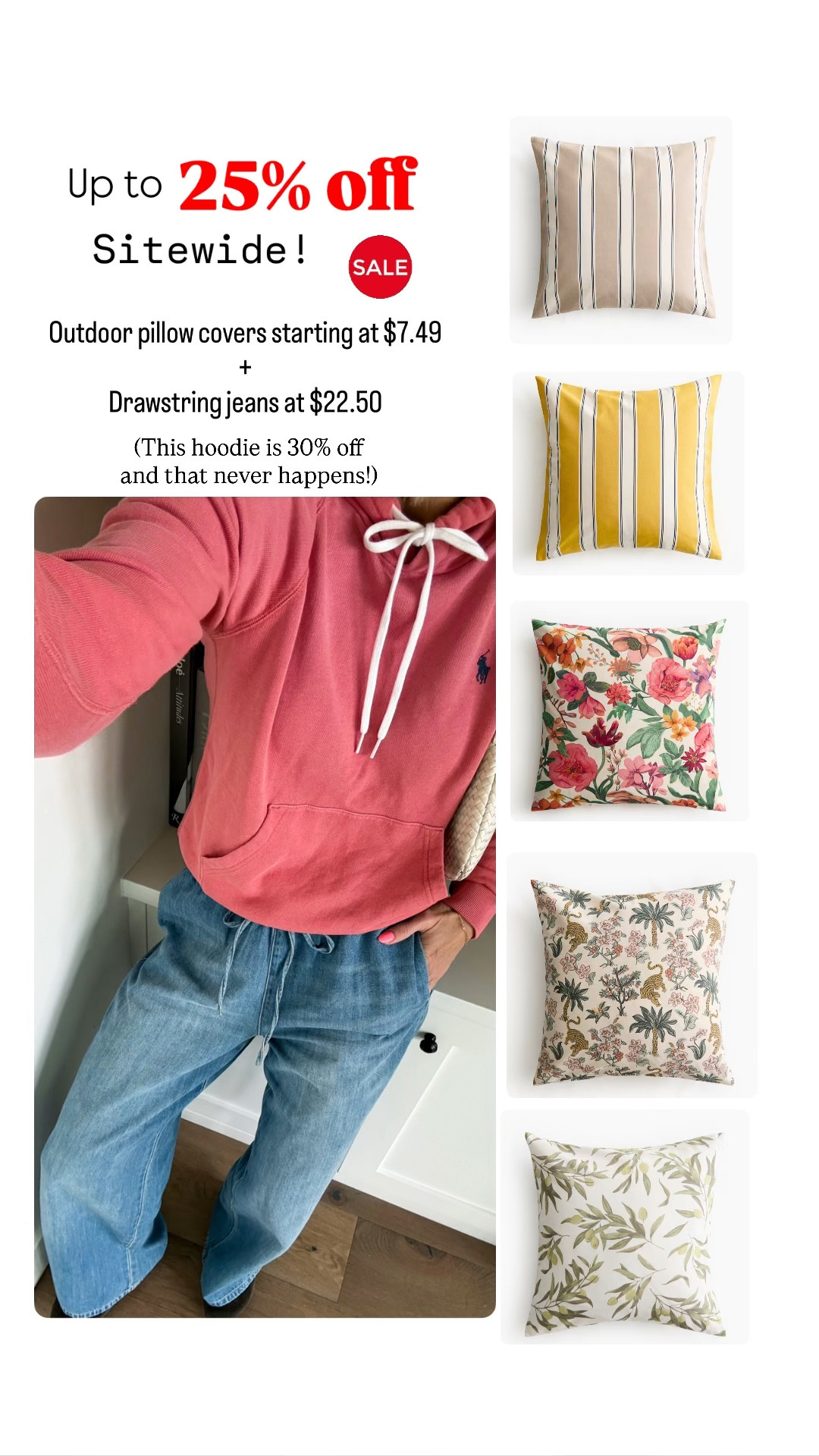 Huge weekend SALES! 
These outdoor pillow covers are so good. Tons of color ways and prints! 
My new fave drawstring jeans as low as $22.50. Sizes are selling fast!


#LTKHome #LTKSaleAlert #LTKOver40