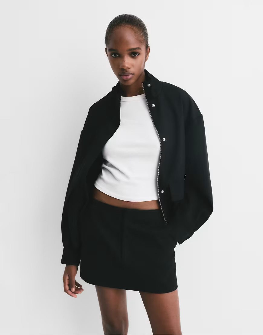 Pull&Bear Woven skort in black | ASOS (Global)
