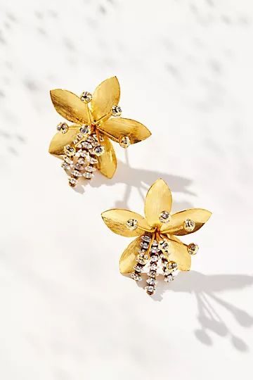 Shimmer Flower Post Earrings | Anthropologie (US)