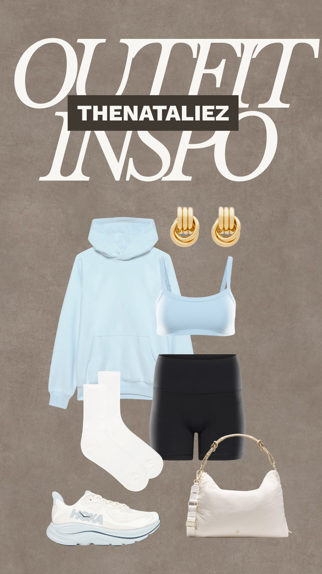 Spring athleisure outfit inspo with baby blue and Hoka running shoes.  

 #LTKootd #LTKActive #LTKU