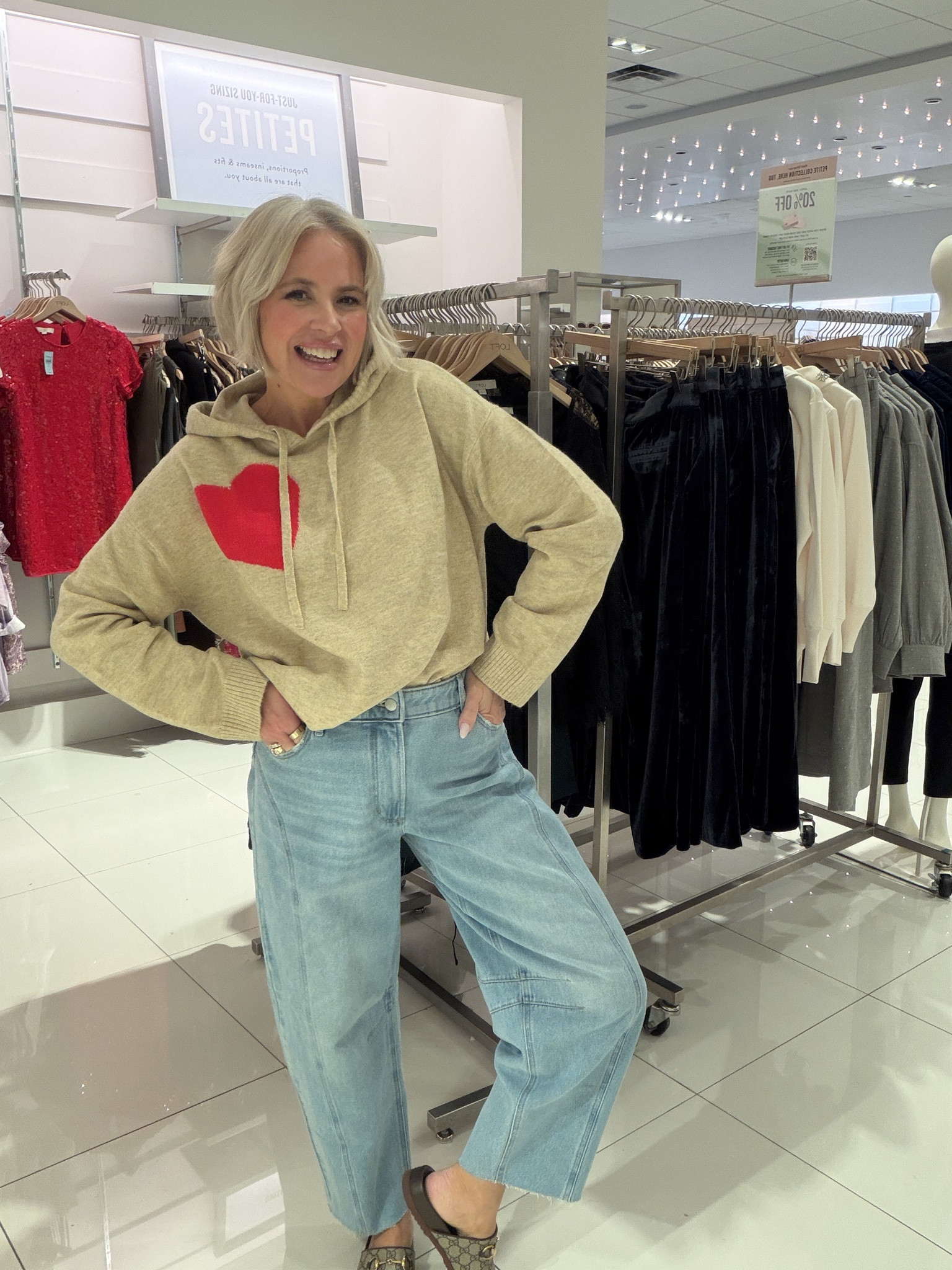 cute casual outfit! paired this heart hoodie with barrel jeans from Loft! 

#LTKdayinmylife #LTKgrwm #LTKootd