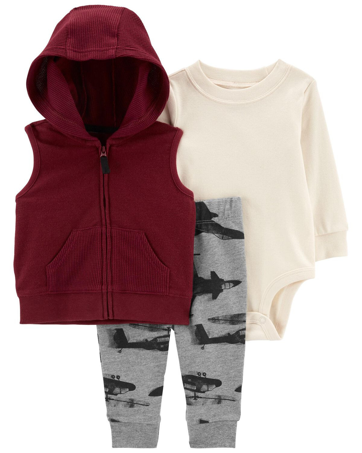 Multi Baby 3-Piece Airplane Little Vest Set | carters.com | Carter's