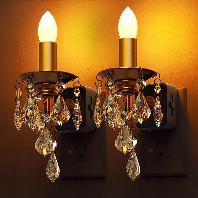 L LOHAS LED Flameless Candle Night Light, 2 Pack Night Lights Plug into Wall, LED Candle Night Li... | Amazon (US)