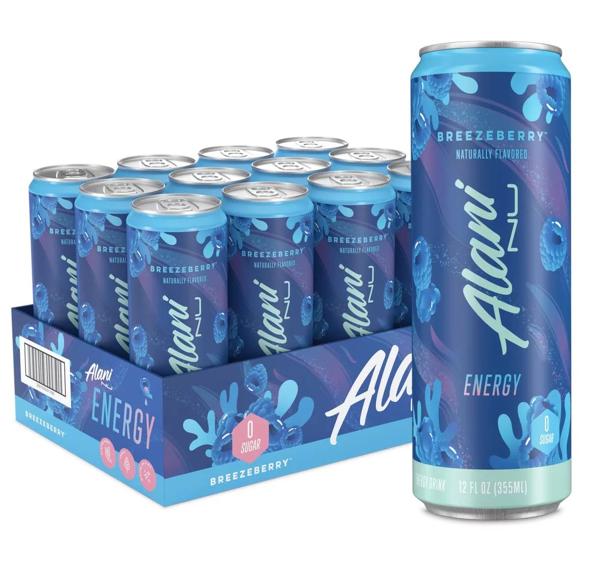 Alani Nu Sugar-Free Energy Drink, Pre-Workout Performance, Breezeberry, 12 oz Cans (Pack of 12) | Walmart (US)