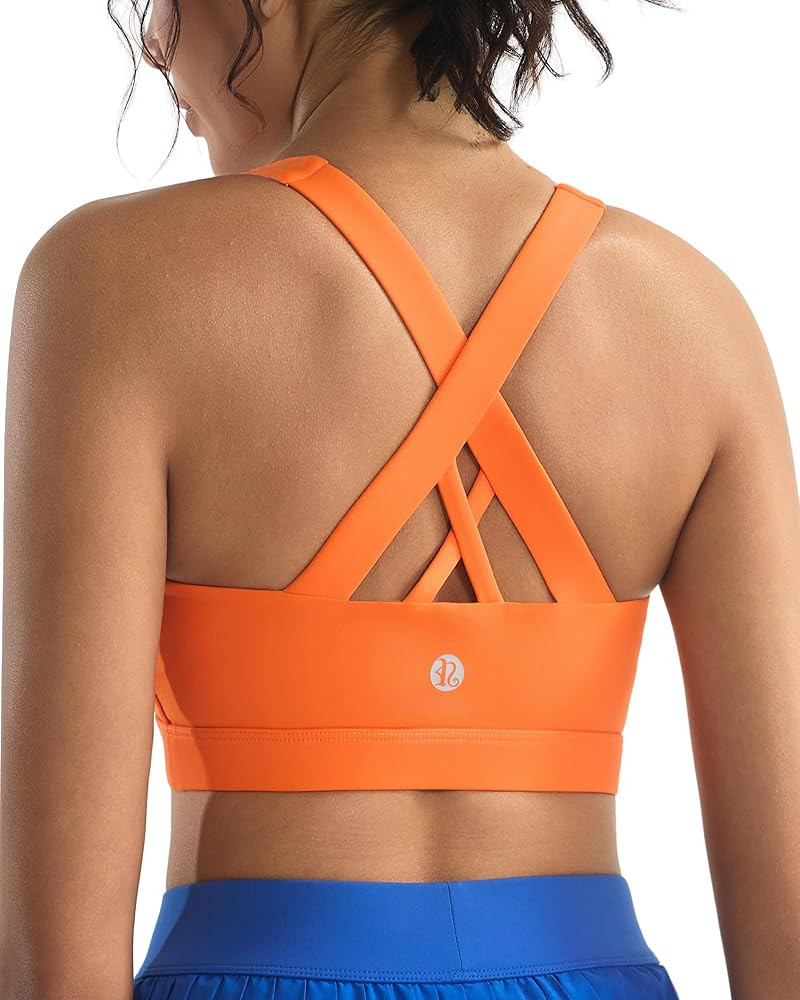 RUNNING GIRL Sports Bras for Women,Padded Strappy Sports Bras Criss-Cross Back Medium Support Spo... | Amazon (US)
