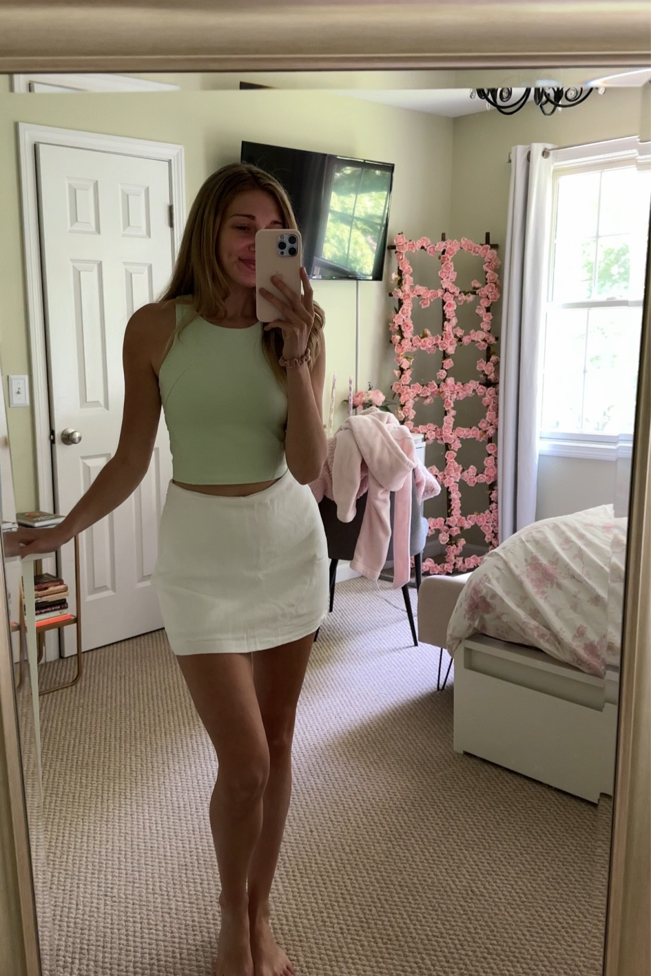 Linen white mini skort and mint green top 

#LTKSaleAlert #LTKStyleTip #LTKSeasonal