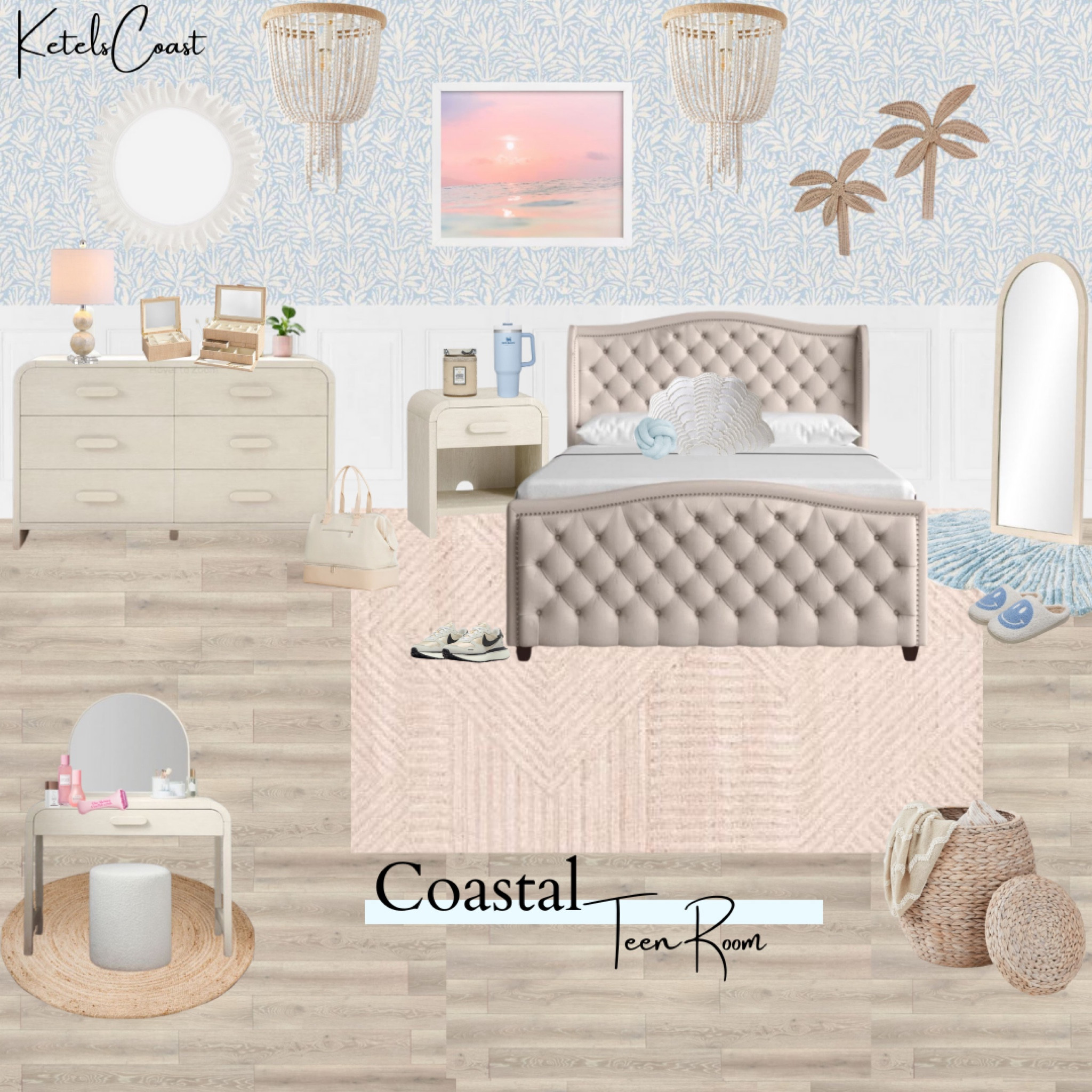 Coastal teen room / coastal interior design / coastal living / boho room / teenage girl room / teenage room remodel 

#LTKhome #LTKfamily #LTKkids