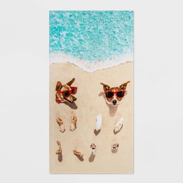 Dog Photo Reel Printed Beach Towel - Sun Squad™ | Target