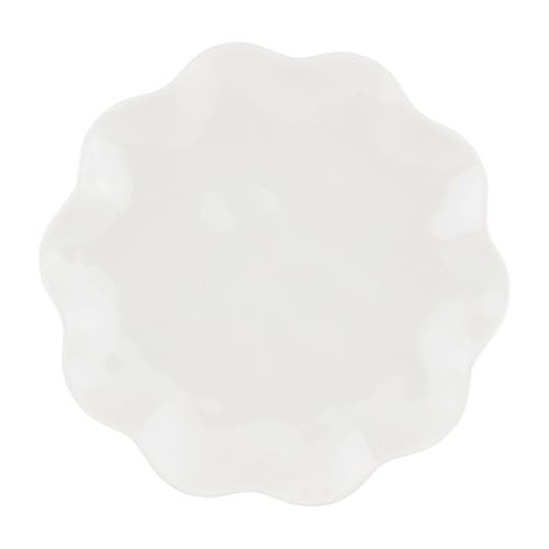 Mud Pie 7 1/2" Dia Ruffled Melamine Plate, White | Amazon (US)