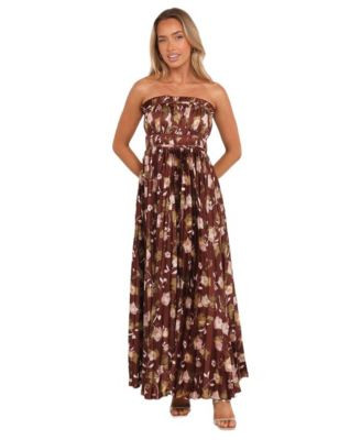 Petal and Pup Women's Angelique Strapless Maxi Dress - Brown Floral - Brown | Macy's