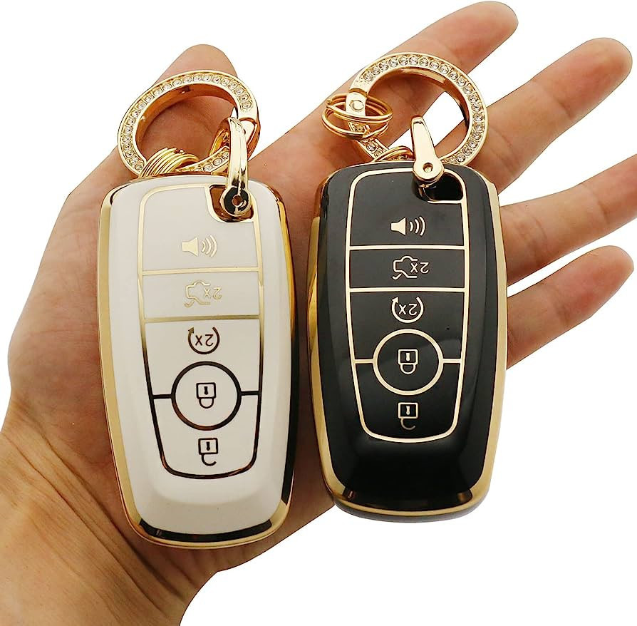 2Pcs for Ford Key Fob Cover, with Gold Keychain,fit Ford Escape Expedition Explorer F-150 F-250 F... | Amazon (US)