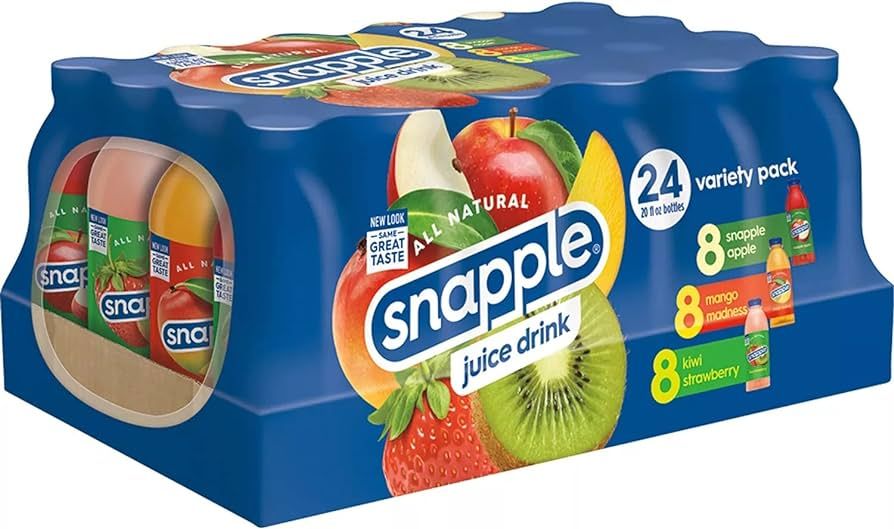 Gourmet Kitchn Snapple Juice Variety Pack - 3 Flavors Included 8 Mango Madness Kiwi Strawberry Ap... | Amazon (US)