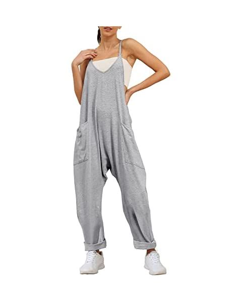 Trendy Queen Womens Jumpsuits Casual Summer Onesie Rompers Sleeveless Loose Baggy Overalls Jumper... | Amazon (US)