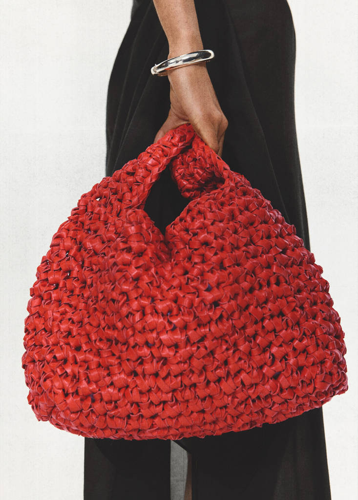 Handmade woven leather handbag red - Women - One size - MANGO | MANGO (UK)