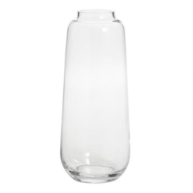 Tall Clear Glass Full Body Contemporary Vase | World Market
