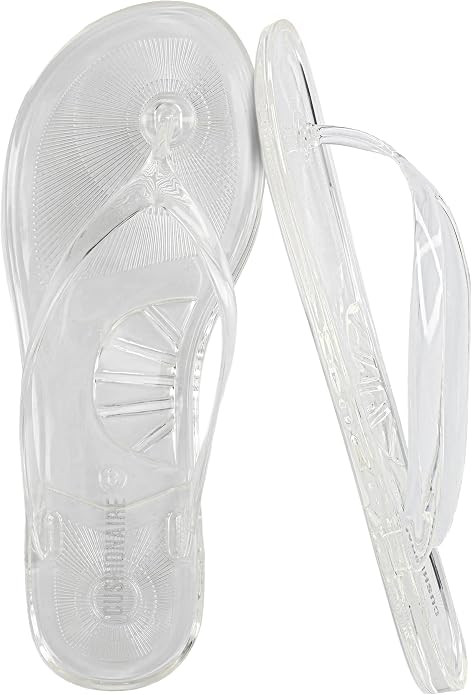 CUSHIONAIRE Splash Jelly Flip Flops for Women With Flexible Sole, Glossy Jelly Finish Summer Sand... | Amazon (US)