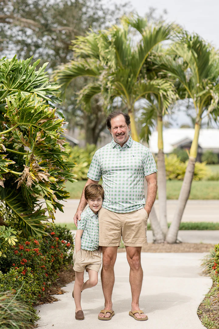 Mens Performance Polo | Palm Paradise | The Coastal Crane