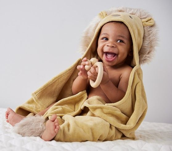 west elm x pbk Critter Baby Hooded Towel Collection | Pottery Barn Kids