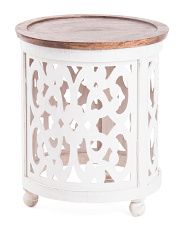 Open Carved Wooden Table | TJ Maxx