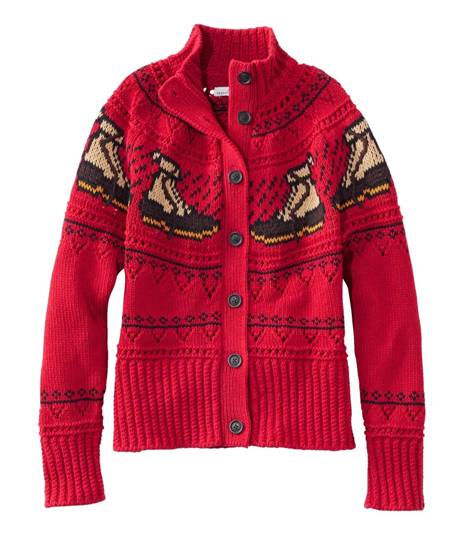 Women's Signature Cotton Fisherman Sweater, Short Cardigan Fair Isle | L.L. Bean