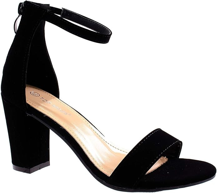 TOP Moda TRENDSup Women Stylish Heels Ankle Straps and Zipper Closure Open Toes Sandals With Medi... | Amazon (US)
