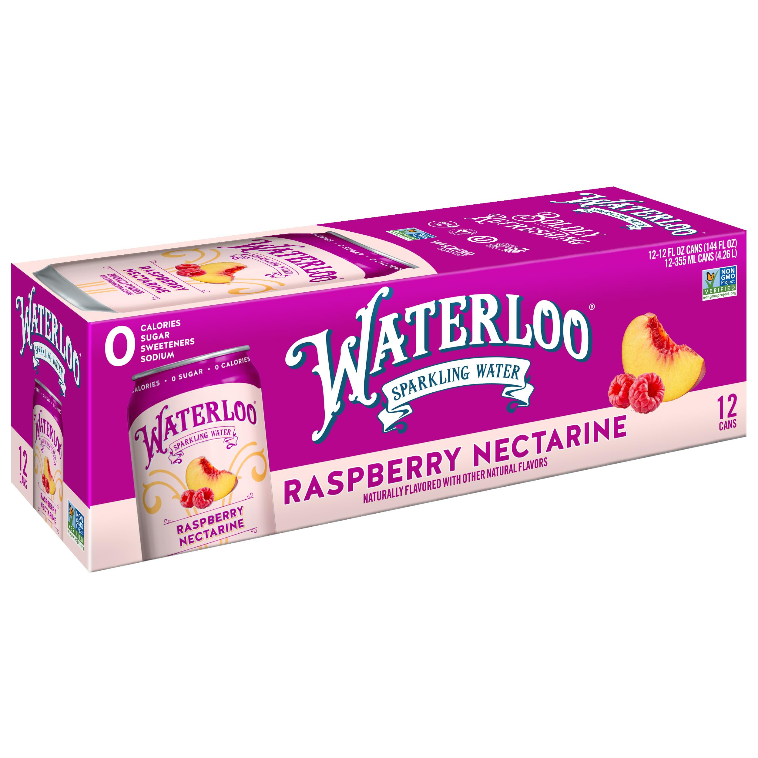 Waterloo Sparkling Water, Raspberry Nectarine Naturally Flavored, 12 Fl Oz Cans (Pack of 12) – ... | Amazon (US)