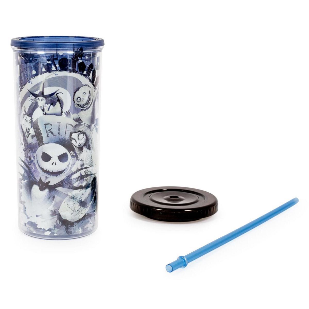 Silver Buffalo Disney The Nightmare Before Christmas Carnival Cup w/ Lid and Straw | 20 Ounces | Target