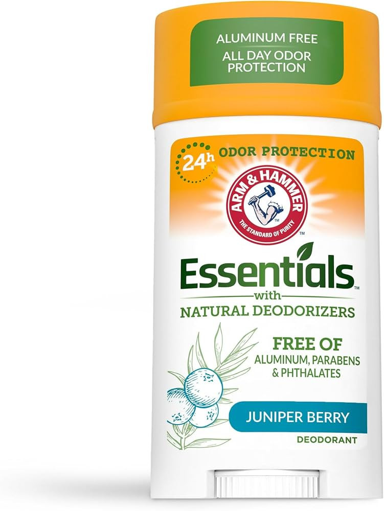 ARM & HAMMER Essentials Deodorant, Juniper Berry, Made with Natural Deodorizers, 2.5 oz | Amazon (US)