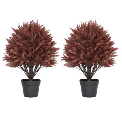 poetree 24" Artificial Cedar Topiary Ball Tree in Black Pot – UV-Resistant Faux Plant for Indoo... | Target