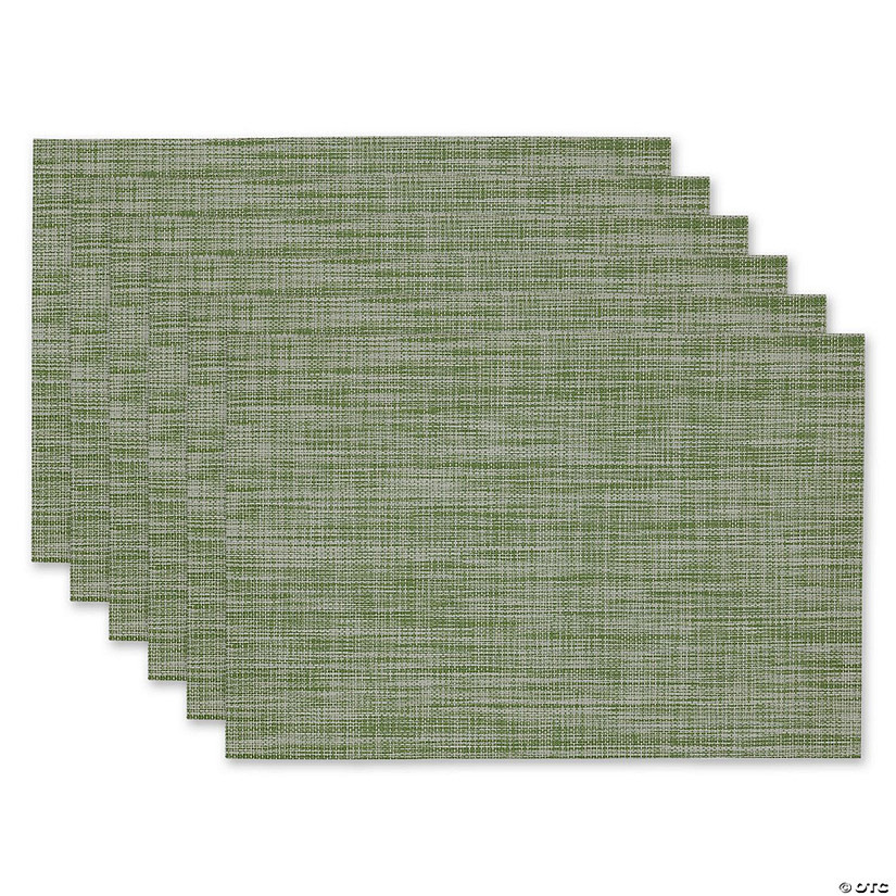 Fig Green Pvc Tweed Placemat (Set Of 6) | Oriental Trading Company