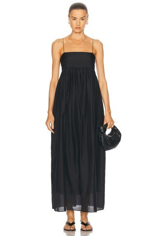 Matteau Empire Pintuck Bodice Dress in Black - Black. Size 2 (also in 3). | FWRD 